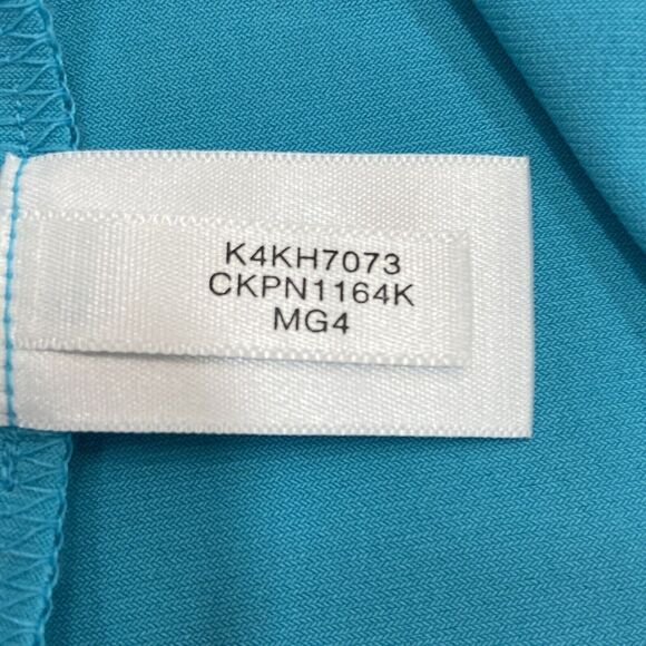 Calvin Klein Blue Knit Draped Neckline Sleeveless Top Women's Size L - Picture 7 of 7